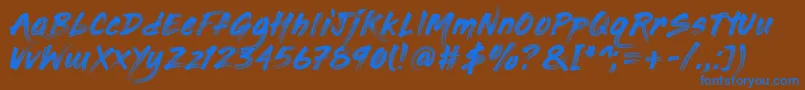 PaintingWithChocolate Font – Blue Fonts on Brown Background