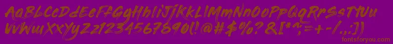 PaintingWithChocolate-Schriftart – Braune Schriften auf violettem Hintergrund