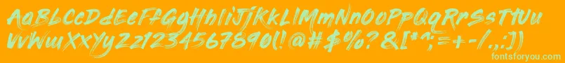 PaintingWithChocolate Font – Green Fonts on Orange Background