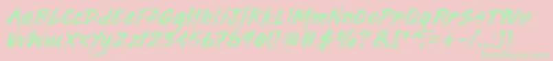 PaintingWithChocolate Font – Green Fonts on Pink Background