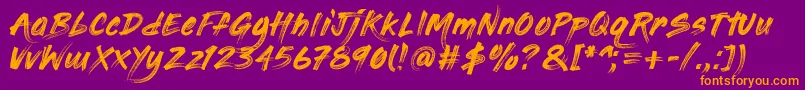 PaintingWithChocolate Font – Orange Fonts on Purple Background