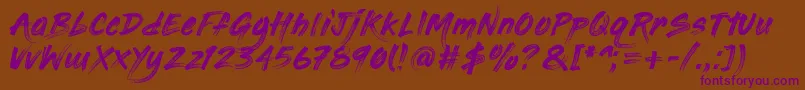 PaintingWithChocolate Font – Purple Fonts on Brown Background