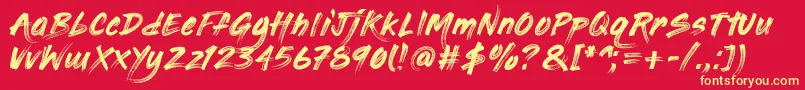 PaintingWithChocolate Font – Yellow Fonts on Red Background