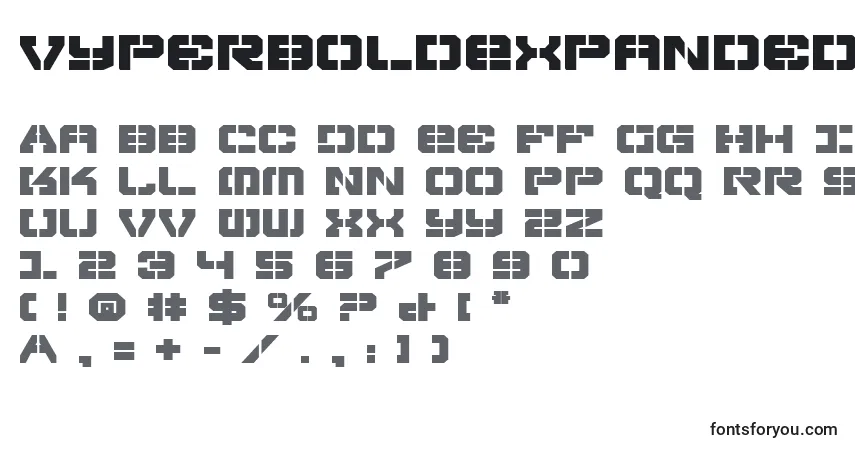 Schriftart VyperBoldExpanded – Alphabet, Zahlen, spezielle Symbole