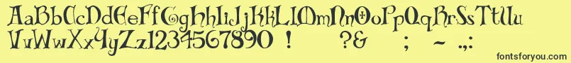 Bibliotheque Font – Black Fonts on Yellow Background