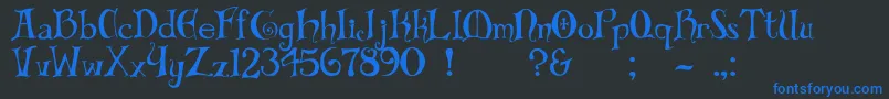 Bibliotheque Font – Blue Fonts on Black Background