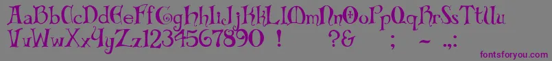 フォントBibliotheque – 紫色のフォント、灰色の背景