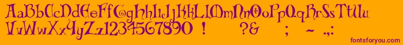 Bibliotheque Font – Purple Fonts on Orange Background
