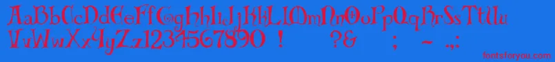 Bibliotheque Font – Red Fonts on Blue Background