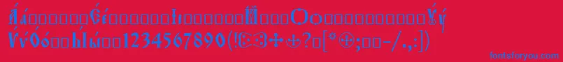 Шрифт Orthodox.TtEroos – синие шрифты на красном фоне