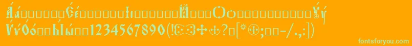Police Orthodox.TtEroos – polices vertes sur fond orange