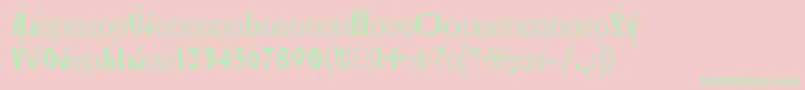 Orthodox.TtEroos-Schriftart – Grüne Schriften auf rosa Hintergrund