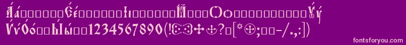 Orthodox.TtEroos Font – Pink Fonts on Purple Background