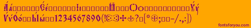 Orthodox.TtEroos Font – Purple Fonts on Orange Background