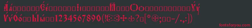 Orthodox.TtEroos Font – Red Fonts on Black Background