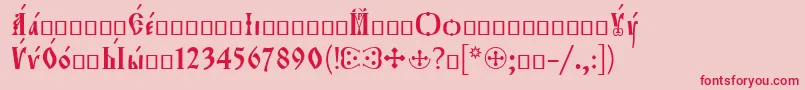 Orthodox.TtEroos Font – Red Fonts on Pink Background