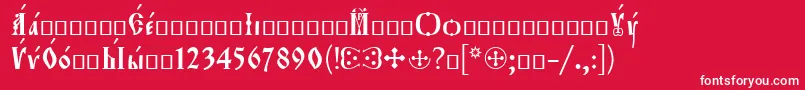 フォントOrthodox.TtEroos – 赤い背景に白い文字