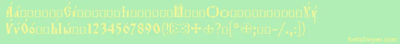 Orthodox.TtEroos Font – Yellow Fonts on Green Background