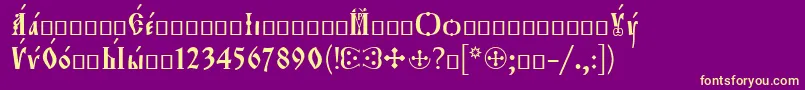 Orthodox.TtEroos Font – Yellow Fonts on Purple Background