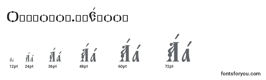 Размеры шрифта Orthodox.TtEroos