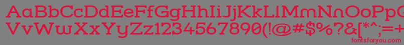 Strslw-Schriftart – Rote Schriften auf grauem Hintergrund