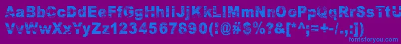 RazterhunchShadow Font – Blue Fonts on Purple Background