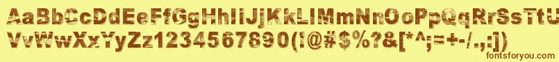 RazterhunchShadow Font – Brown Fonts on Yellow Background