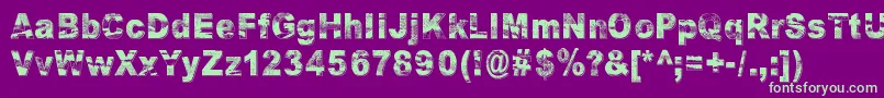 RazterhunchShadow Font – Green Fonts on Purple Background
