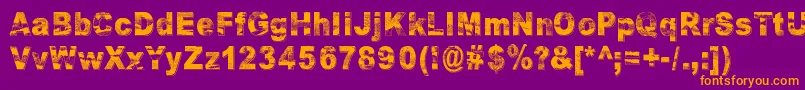 RazterhunchShadow Font – Orange Fonts on Purple Background