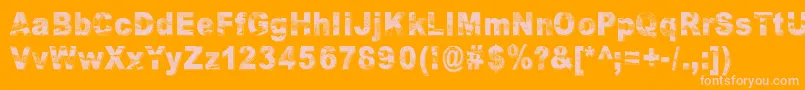 RazterhunchShadow Font – Pink Fonts on Orange Background