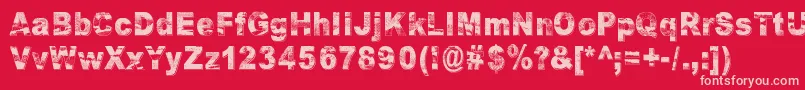 RazterhunchShadow Font – Pink Fonts on Red Background