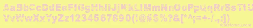 RazterhunchShadow Font – Pink Fonts on Yellow Background
