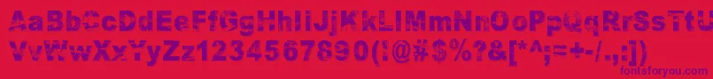 RazterhunchShadow Font – Purple Fonts on Red Background