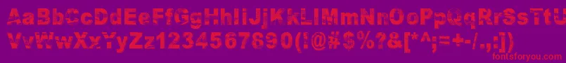 RazterhunchShadow Font – Red Fonts on Purple Background