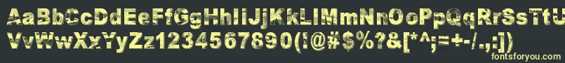 RazterhunchShadow Font – Yellow Fonts on Black Background