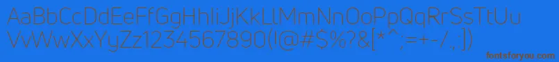 UnineueLight Font – Brown Fonts on Blue Background