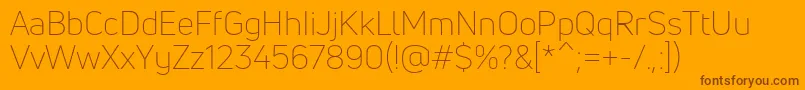 UnineueLight Font – Brown Fonts on Orange Background