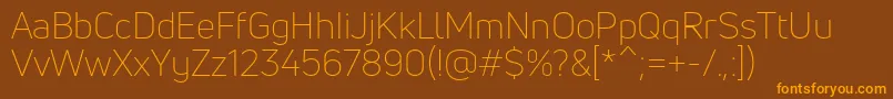 UnineueLight Font – Orange Fonts on Brown Background