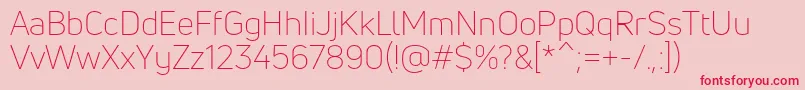 UnineueLight Font – Red Fonts on Pink Background