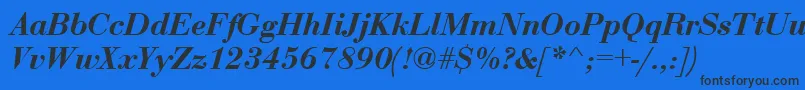 Шрифт BodoniBoldItalic – чёрные шрифты на синем фоне
