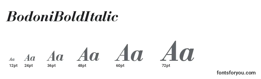 Размеры шрифта BodoniBoldItalic