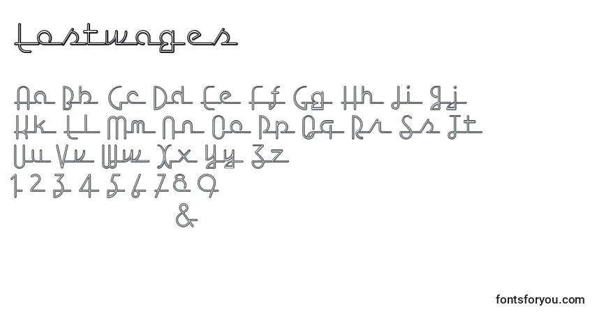 Czcionka Lostwages – alfabet, cyfry, specjalne znaki