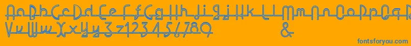 Lostwages Font – Blue Fonts on Orange Background