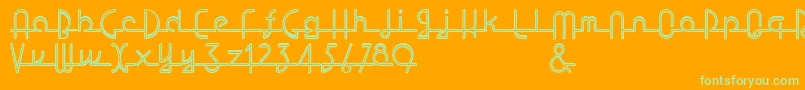 Lostwages Font – Green Fonts on Orange Background