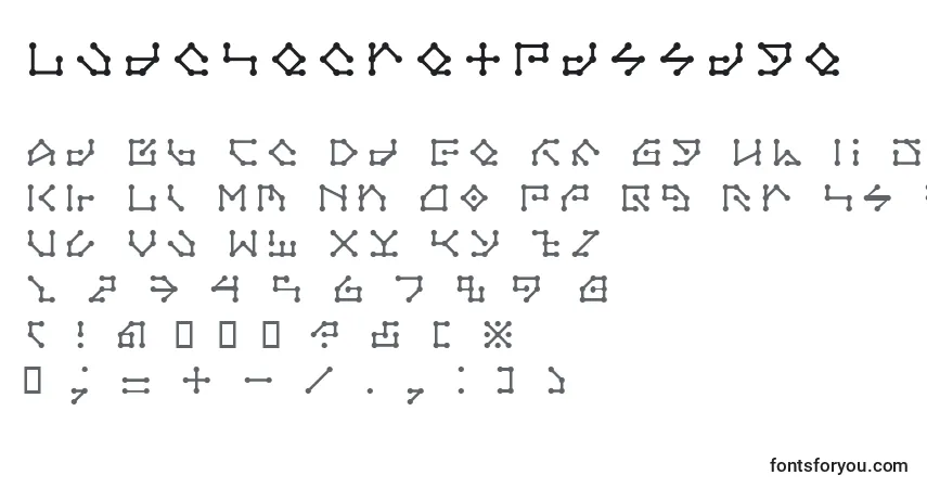 Шрифт LvdcSecretPassage – алфавит, цифры, специальные символы