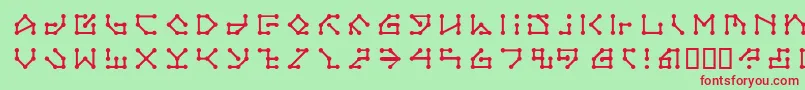 フォントLvdcSecretPassage – 赤い文字の緑の背景