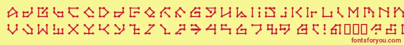 LvdcSecretPassage Font – Red Fonts on Yellow Background