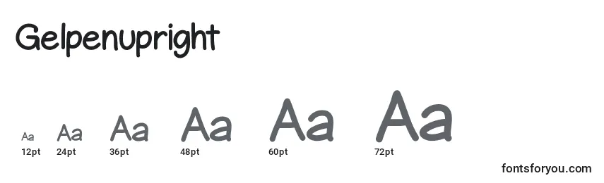 Gelpenupright Font Sizes