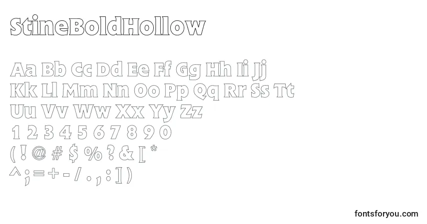 Шрифт StineBoldHollow – алфавит, цифры, специальные символы