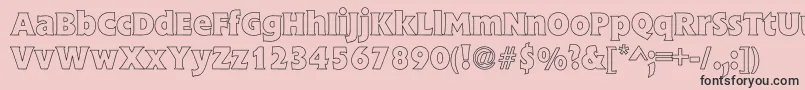 StineBoldHollow-Schriftart – Schwarze Schriften auf rosa Hintergrund